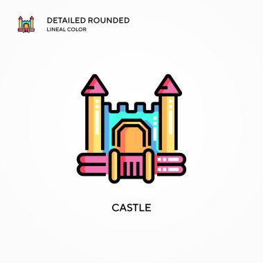 Castle vektör simgesi. Modern vektör illüstrasyon kavramları. Düzenlemesi ve kişiselleştirmesi kolay.