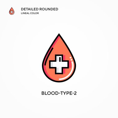 Kan grubu 2 vektör ikonu. Modern vektör illüstrasyon kavramları. Düzenlemesi ve kişiselleştirmesi kolay.