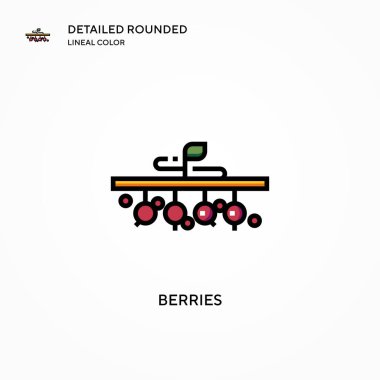 Çilek vektör simgesi. Modern vektör illüstrasyon kavramları. Düzenlemesi ve kişiselleştirmesi kolay.