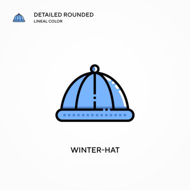 Kış şapkası vektör simgesi. Modern vektör illüstrasyon kavramları. Düzenlemesi ve kişiselleştirmesi kolay.
