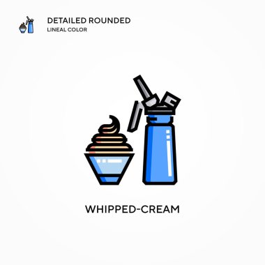 Krem şanti vektör simgesi. Modern vektör illüstrasyon kavramları. Düzenlemesi ve kişiselleştirmesi kolay.