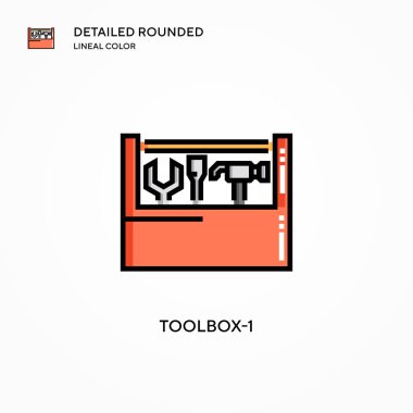 Araç kutusu-1 vektör simgesi. Modern vektör illüstrasyon kavramları. Düzenlemesi ve kişiselleştirmesi kolay.
