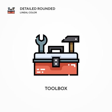 Araç kutusu vektör simgesi. Modern vektör illüstrasyon kavramları. Düzenlemesi ve kişiselleştirmesi kolay.