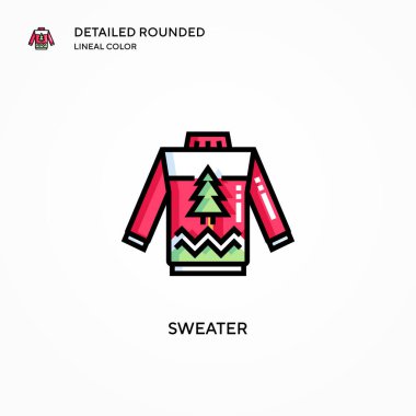 Süveter vektör simgesi. Modern vektör illüstrasyon kavramları. Düzenlemesi ve kişiselleştirmesi kolay.