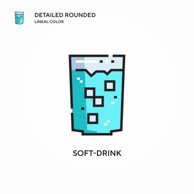 Yumuşak içecek vektör simgesi. Modern vektör illüstrasyon kavramları. Düzenlemesi ve kişiselleştirmesi kolay.