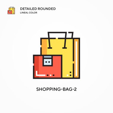Alışveriş torbası-2 vektör simgesi. Modern vektör illüstrasyon kavramları. Düzenlemesi ve kişiselleştirmesi kolay.