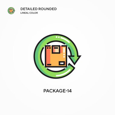 Paket-14 vektör simgesi. Modern vektör illüstrasyon kavramları. Düzenlemesi ve kişiselleştirmesi kolay.