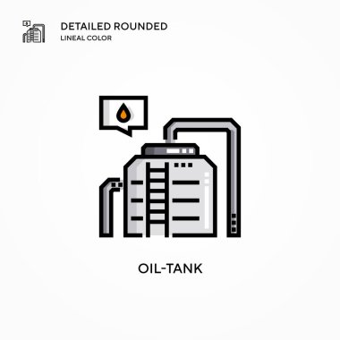 Petrol tankı vektör simgesi. Modern vektör illüstrasyon kavramları. Düzenlemesi ve kişiselleştirmesi kolay.