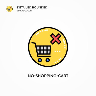 Alışveriş arabası olmayan vektör simgesi. Modern vektör illüstrasyon kavramları. Düzenlemesi ve kişiselleştirmesi kolay.