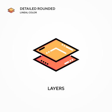 Katman vektör simgesi. Modern vektör illüstrasyon kavramları. Düzenlemesi ve kişiselleştirmesi kolay.