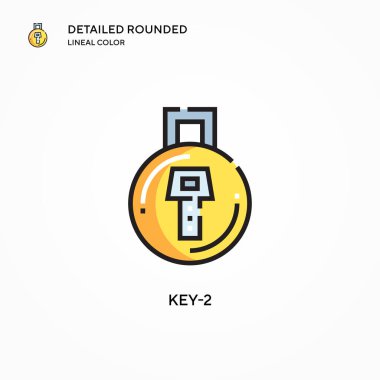 Anahtar-2 vektör simgesi. Modern vektör illüstrasyon kavramları. Düzenlemesi ve kişiselleştirmesi kolay.