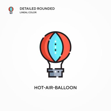Sıcak hava balonu vektör simgesi. Modern vektör illüstrasyon kavramları. Düzenlemesi ve kişiselleştirmesi kolay.
