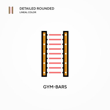 Jimnastik salonu vektör simgesi. Modern vektör illüstrasyon kavramları. Düzenlemesi ve kişiselleştirmesi kolay.
