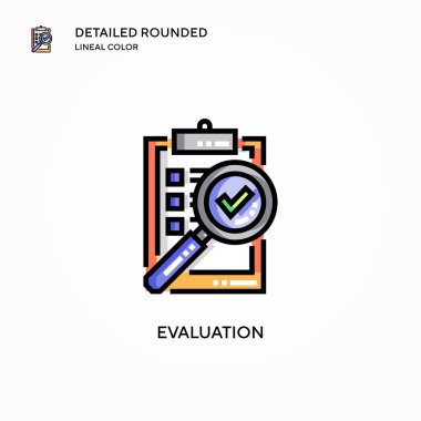 Değerlendirme vektör simgesi. Modern vektör illüstrasyon kavramları. Düzenlemesi ve kişiselleştirmesi kolay.