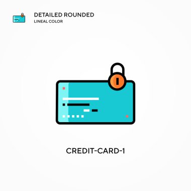 Kredi kartı-1 vektör simgesi. Modern vektör illüstrasyon kavramları. Düzenlemesi ve kişiselleştirmesi kolay.