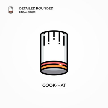 Aşçı şapkası vektör simgesi. Modern vektör illüstrasyon kavramları. Düzenlemesi ve kişiselleştirmesi kolay.