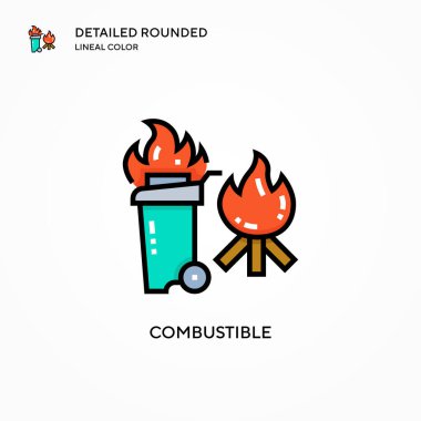 Yanıcı vektör simgesi. Modern vektör illüstrasyon kavramları. Düzenlemesi ve kişiselleştirmesi kolay.
