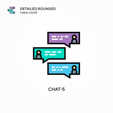 Sohbet-5 vektör simgesi. Modern vektör illüstrasyon kavramları. Düzenlemesi ve kişiselleştirmesi kolay.
