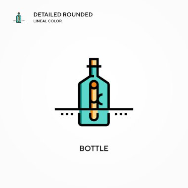 Şişe vektör simgesi. Modern vektör illüstrasyon kavramları. Düzenlemesi ve kişiselleştirmesi kolay.