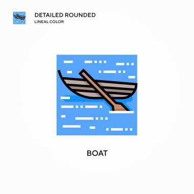 Tekne vektör simgesi. Modern vektör illüstrasyon kavramları. Düzenlemesi ve kişiselleştirmesi kolay.