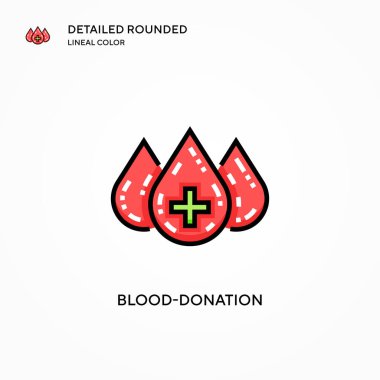 Kan bağışı vektör ikonu. Modern vektör illüstrasyon kavramları. Düzenlemesi ve kişiselleştirmesi kolay.