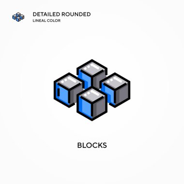 Bloklar vektör simgesi. Modern vektör illüstrasyon kavramları. Düzenlemesi ve kişiselleştirmesi kolay.