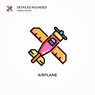 Uçak vektör simgesi. Modern vektör illüstrasyon kavramları. Düzenlemesi ve kişiselleştirmesi kolay.