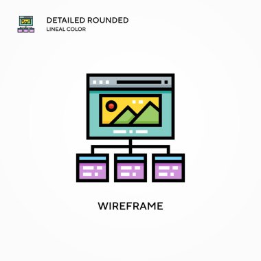 Kablo çerçeve vektör simgesi. Modern vektör illüstrasyon kavramları. Düzenlemesi ve kişiselleştirmesi kolay.