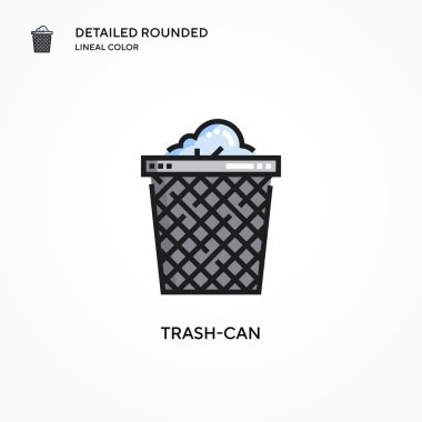 Çöp kutusu vektör simgesi. Modern vektör illüstrasyon kavramları. Düzenlemesi ve kişiselleştirmesi kolay.