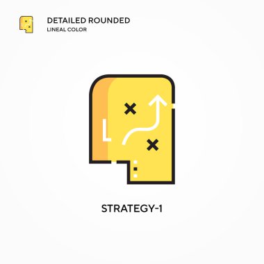 Strateji-1 vektör simgesi. Modern vektör illüstrasyon kavramları. Düzenlemesi ve kişiselleştirmesi kolay.