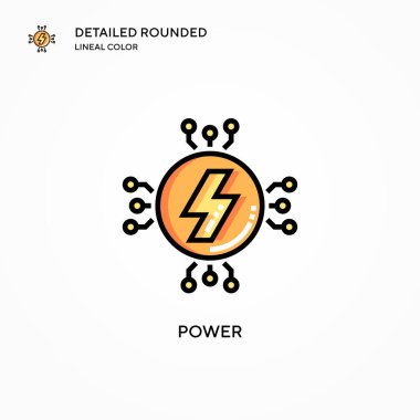 Güç vektör simgesi. Modern vektör illüstrasyon kavramları. Düzenlemesi ve kişiselleştirmesi kolay.