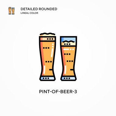 Yarım litre bira, vektör ikonu. Modern vektör illüstrasyon kavramları. Düzenlemesi ve kişiselleştirmesi kolay.