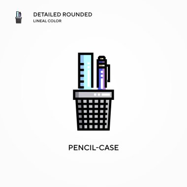 Kalem kutusu vektör simgesi. Modern vektör illüstrasyon kavramları. Düzenlemesi ve kişiselleştirmesi kolay.