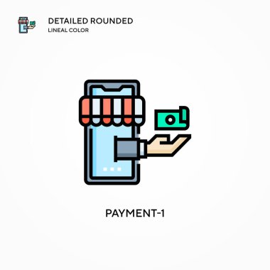 Ödeme-1 vektör simgesi. Modern vektör illüstrasyon kavramları. Düzenlemesi ve kişiselleştirmesi kolay.