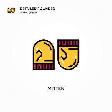 Mitten vektör simgesi. Modern vektör illüstrasyon kavramları. Düzenlemesi ve kişiselleştirmesi kolay.