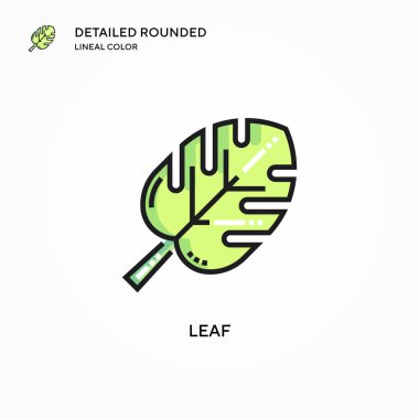 Yaprak vektör simgesi. Modern vektör illüstrasyon kavramları. Düzenlemesi ve kişiselleştirmesi kolay.