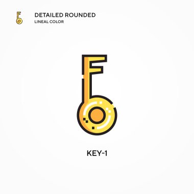 Anahtar-1 vektör simgesi. Modern vektör illüstrasyon kavramları. Düzenlemesi ve kişiselleştirmesi kolay.