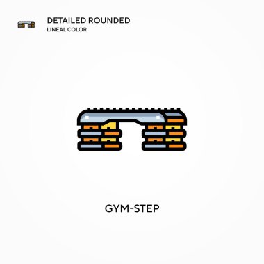 Jimnastik adım vektör simgesi. Modern vektör illüstrasyon kavramları. Düzenlemesi ve kişiselleştirmesi kolay.