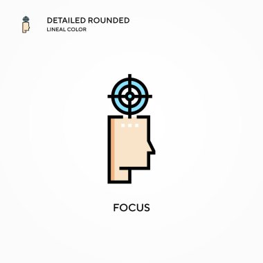 Vektör simgesine odaklan. Modern vektör illüstrasyon kavramları. Düzenlemesi ve kişiselleştirmesi kolay.