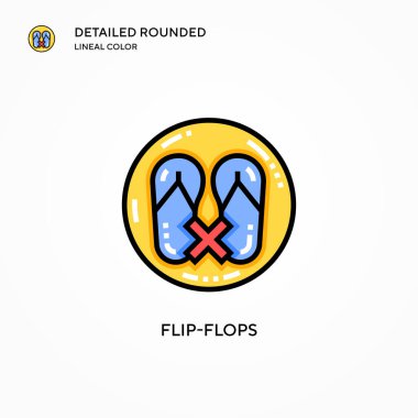 Parmak arası terlik vektör simgesi. Modern vektör illüstrasyon kavramları. Düzenlemesi ve kişiselleştirmesi kolay.