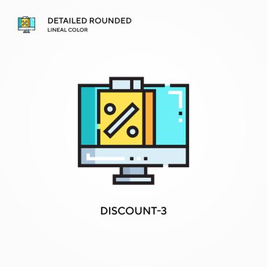 İndirim 3 vektör simgesi. Modern vektör illüstrasyon kavramları. Düzenlemesi ve kişiselleştirmesi kolay.