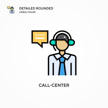 Çağrı merkezi vektör simgesi. Modern vektör illüstrasyon kavramları. Düzenlemesi ve kişiselleştirmesi kolay.