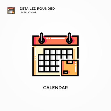 Takvim vektör simgesi. Modern vektör illüstrasyon kavramları. Düzenlemesi ve kişiselleştirmesi kolay.