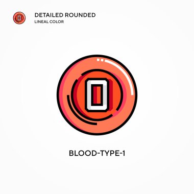 Kan grubu-1 vektör simgesi. Modern vektör illüstrasyon kavramları. Düzenlemesi ve kişiselleştirmesi kolay.