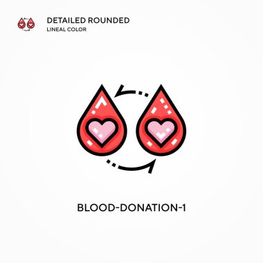 Kan bağışı-1 vektör ikonu. Modern vektör illüstrasyon kavramları. Düzenlemesi ve kişiselleştirmesi kolay.