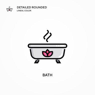 Banyo vektör simgesi. Modern vektör illüstrasyon kavramları. Düzenlemesi ve kişiselleştirmesi kolay.