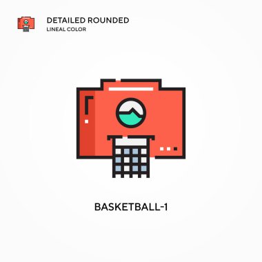 Basketbol-1 vektör ikonu. Modern vektör illüstrasyon kavramları. Düzenlemesi ve kişiselleştirmesi kolay.
