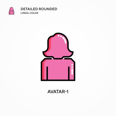 Avatar-1 vektör simgesi. Modern vektör illüstrasyon kavramları. Düzenlemesi ve kişiselleştirmesi kolay.