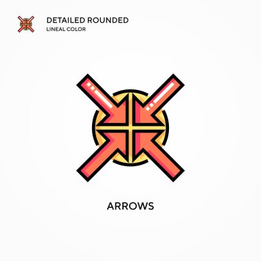 Ok vektör simgesi. Modern vektör illüstrasyon kavramları. Düzenlemesi ve kişiselleştirmesi kolay.