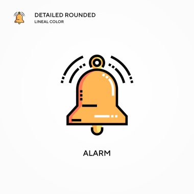 Alarm vektör simgesi. Modern vektör illüstrasyon kavramları. Düzenlemesi ve kişiselleştirmesi kolay.